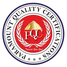 PQC Paramount Quality Certifications round logo with pyramid and laurel design
