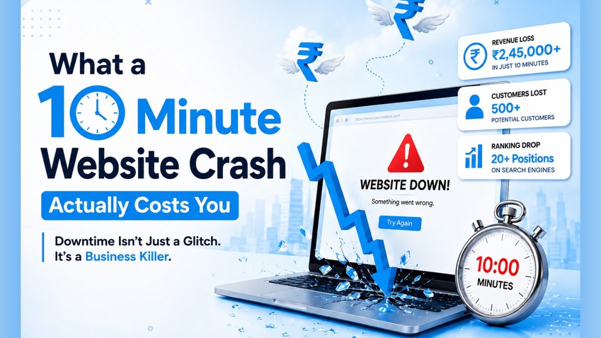 10 minute website crash showing business downtime and lost revenue
