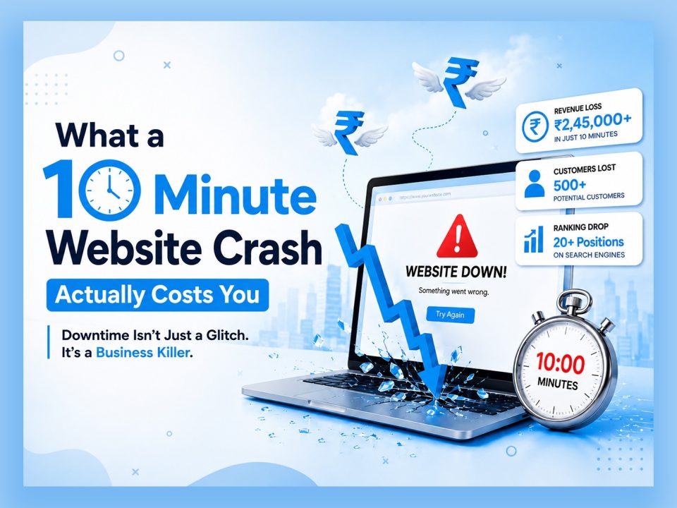 10 minute website crash showing business downtime and lost revenue